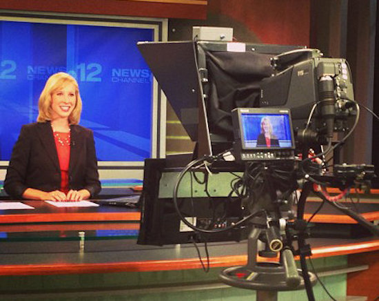 Alison Parker prepares to go on air for WCTI News Channel 12 in Jacksonville, N.C.
